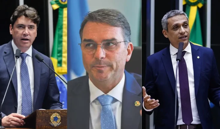 Wilder Morais e Flávio Bolsonaro e Gustavo Gayer