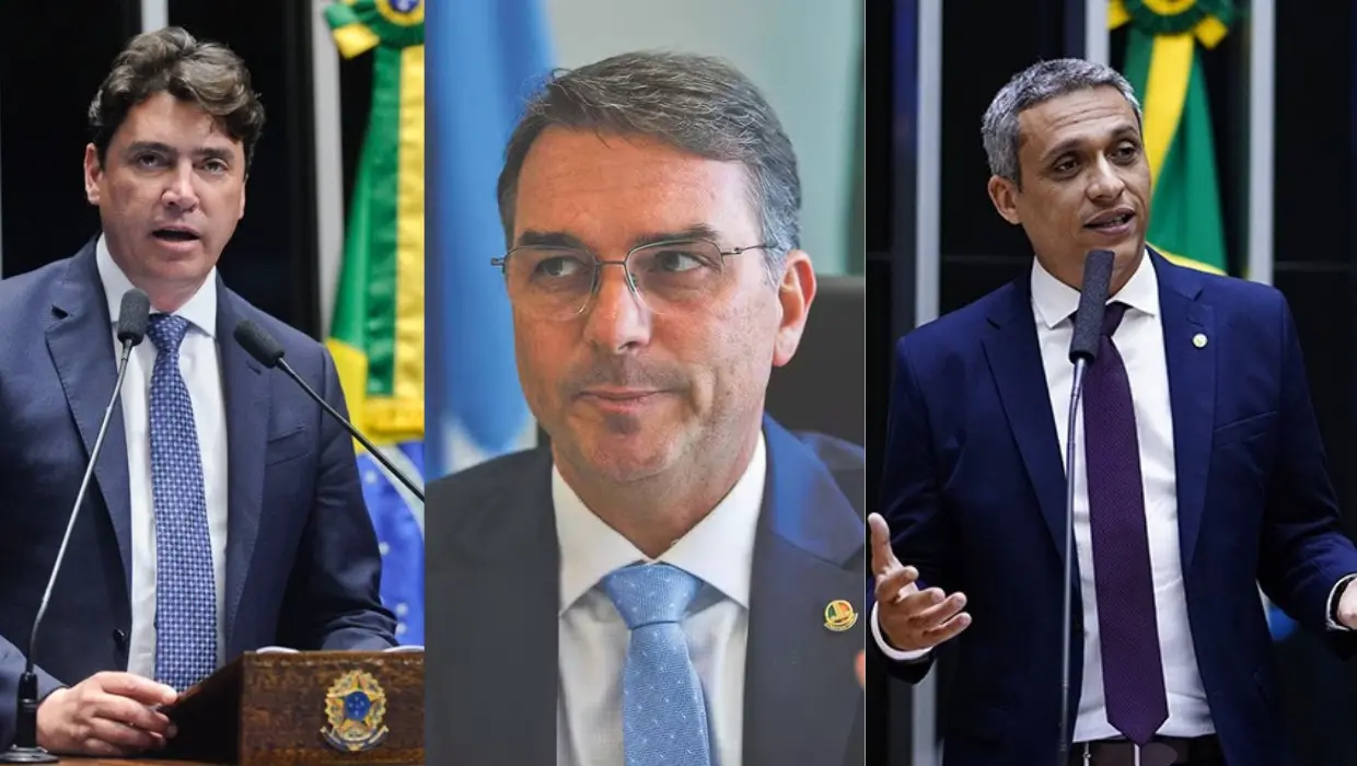 Wilder Morais e Flávio Bolsonaro e Gustavo Gayer