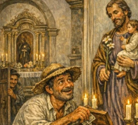 Homem roubando a igreja Foto Inteligência artificial 555