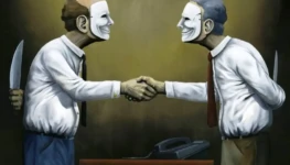 Homens com facas pintura de Jeff Christensen