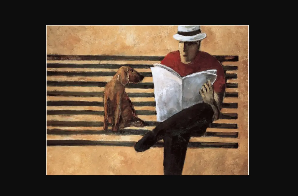 Didier Lourenço pintura O homem do jornal