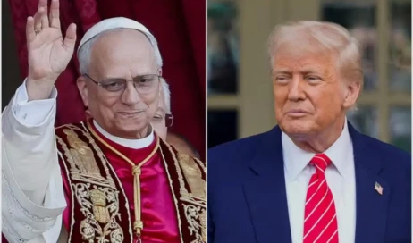 Leão XIV e Donald Reagan 1