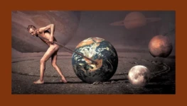 Homem puxa a Terra pintura de Igor Morski 1298