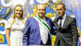 Celina Leão e Ibaneis Rocha e Weligton Moraes