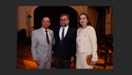 Luiz Cláudio Veiga Braga e Maurício Corrêa da Veiga e Elina Borges Foto Divulgação