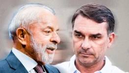 Lula da Silva e Flávio Bolsonaro Fotos Reproduções