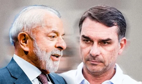 Lula da Silva e Flávio Bolsonaro Fotos Reproduções