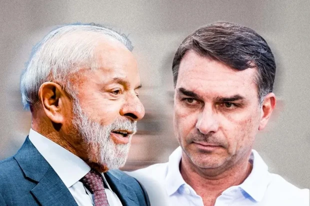 Lula da Silva e Flávio Bolsonaro Fotos Reproduções