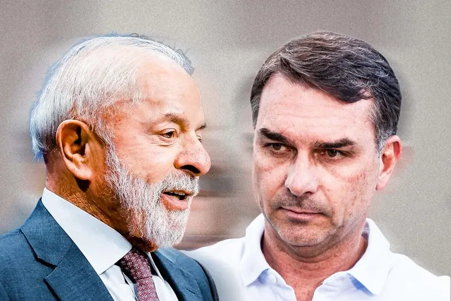 Lula da Silva e Flávio Bolsonaro Fotos Reproduções