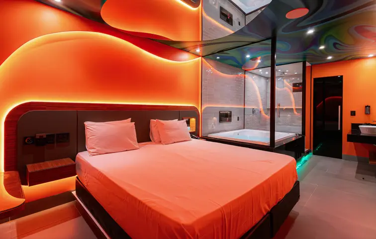 Uma das suítes do iLi Motel. O empreendimento participa do 5° Festival Motel Gastronomia, de 14 de Junho até 14 de Julho.