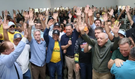 Marconi Perillo com Professor Alcides e Major Araújo e Humberto Teófilo Foto Divulgação do PSDB