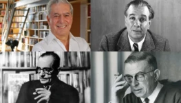 Vargas Llosa e Borges e Graciliano e Sartre fotos Reproduções