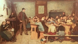 Pintura de Albert Anker Escola rural