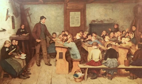 Pintura de Albert Anker Escola rural