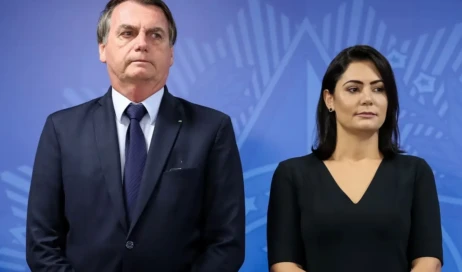 Jair Bolsonaro e Michelle Bolsonaro Foto de Marcos Corrêa e Presidência