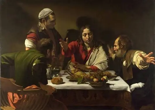 Caravaggio A ceia de Emaús 1