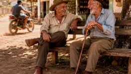 Velhos conversam sobre seus problemas imagem criada por IA 1309 por 867
