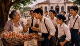 Dona Zefinha e os pirulitos de caramelo Foto gerada por IA 1301 p 867