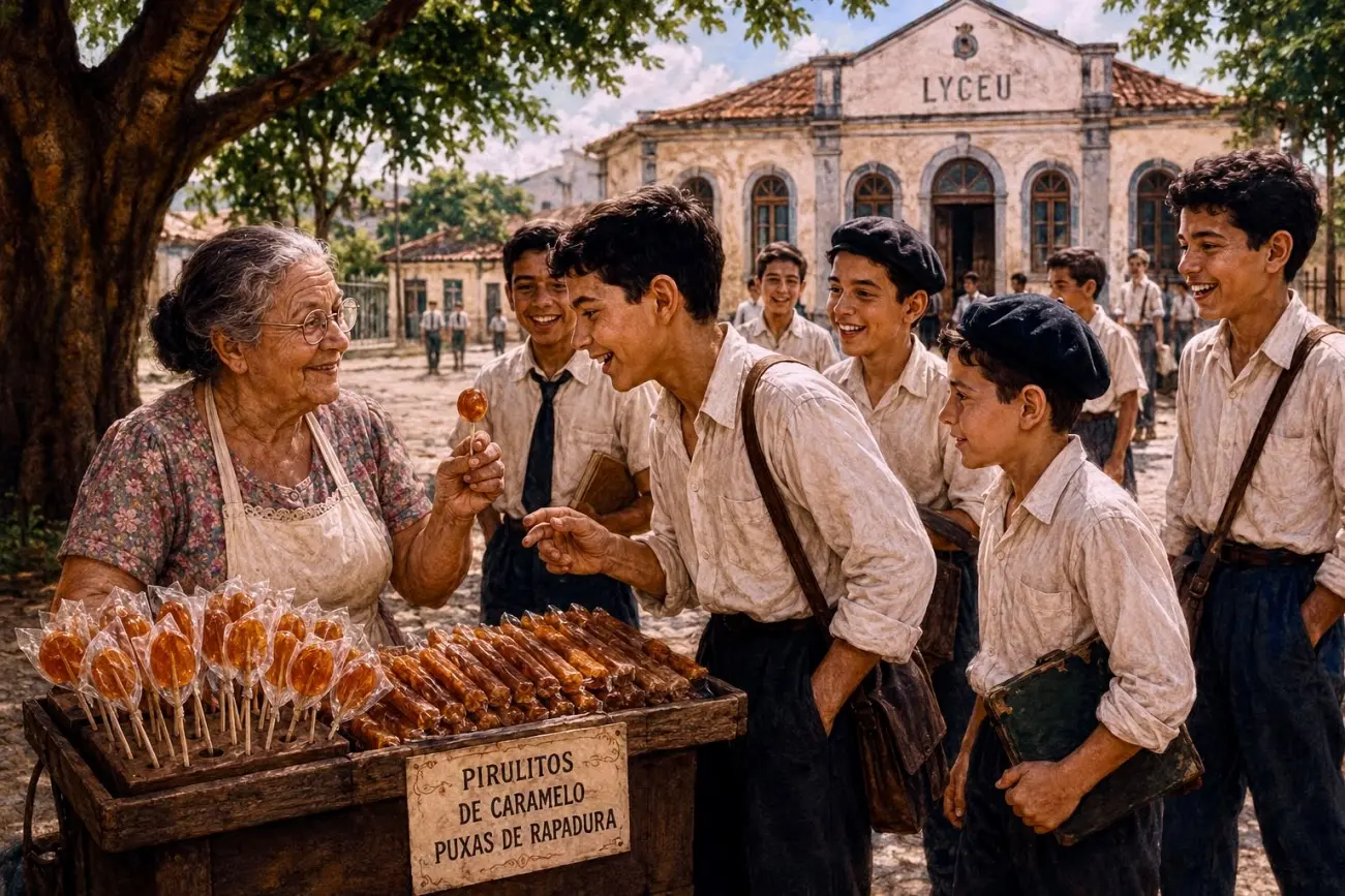 Dona Zefinha e os pirulitos de caramelo Foto gerada por IA 1301 p 867