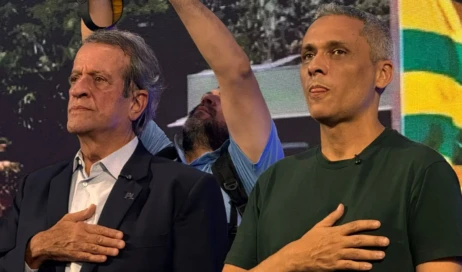 Presidente nacional do PL, Valdemar da Costa Neto, ao lado do Gustavo Gayer | Foto: Bruna Ariadne/Jornal Opção