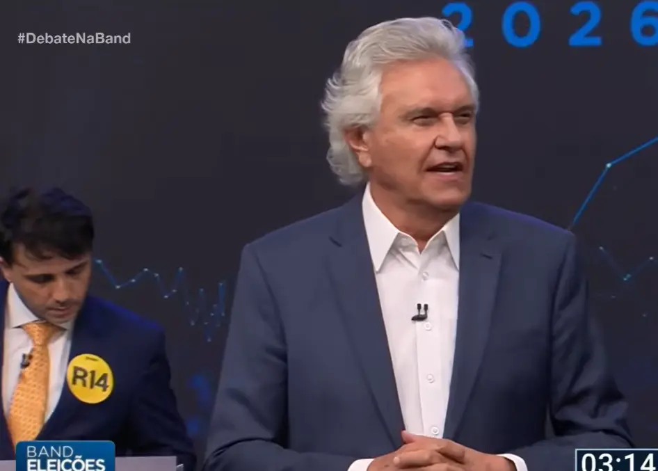 Em debate sem Lula, Flávio e Zema, Caiado enfatiza feitos na segurança pública e alfineta adversários: “Nunca me viram em rachadinha, petrolão, em Vorcaro”