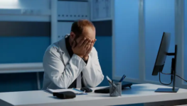 cansado-medico-exausto-trabalhando-no-turno-da-noite-no-escritorio-do-hospital-analisando-pericia-medica-no-relatorio-de-cuidados-de-saude-de-digitacao-de-computador-medico-estress