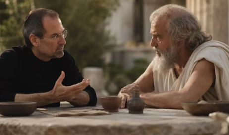 Steve Jobs e Sócrates foto gerada por IA 1300
