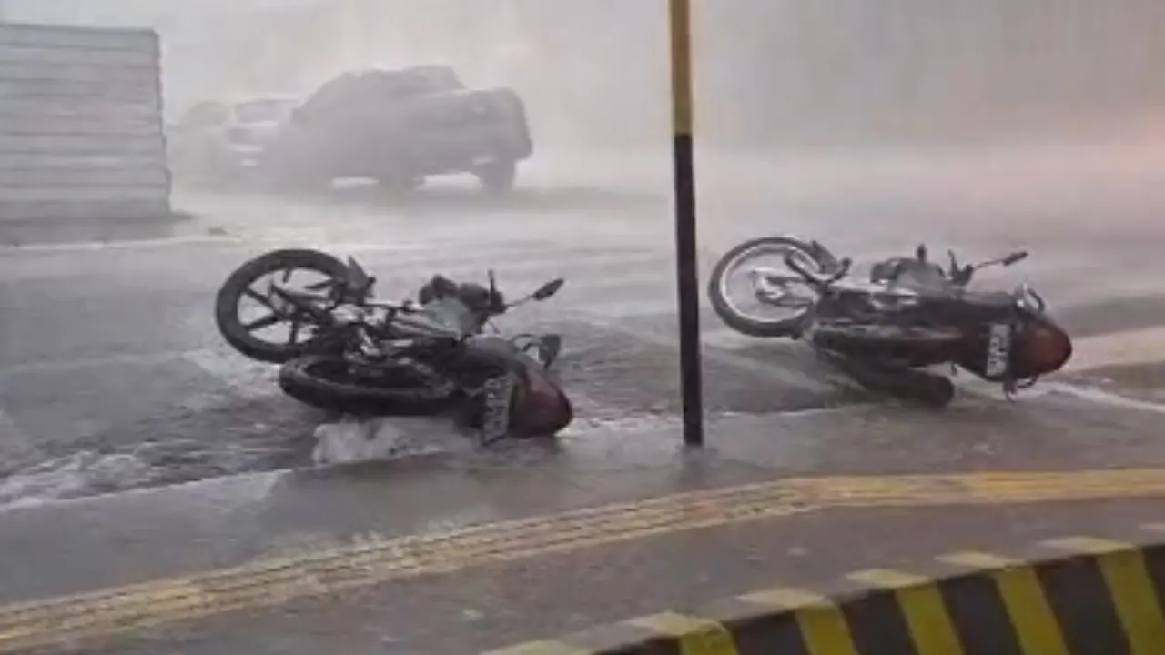 Alerta do Inmet prevê tempestades e ventos de até 100 km/h; chuva assusta moradores em Jataí