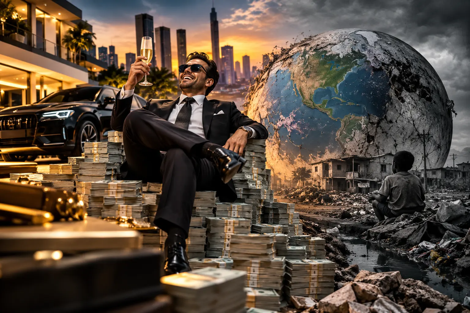 Sobre ficar podre de rico e continuar pobre de mundo