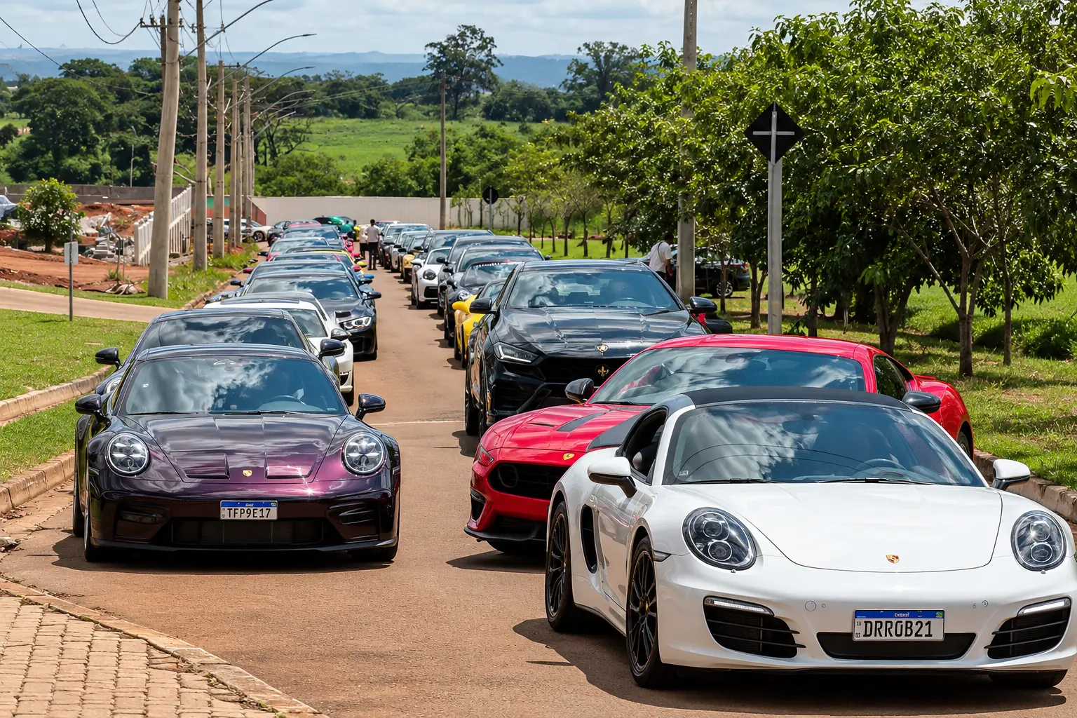 Comboio de Luxo em Estrada Verde